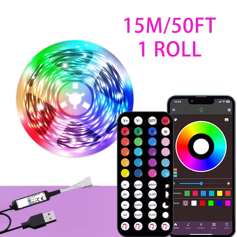 Ruban LED RGB Multicolore avec Télécommande